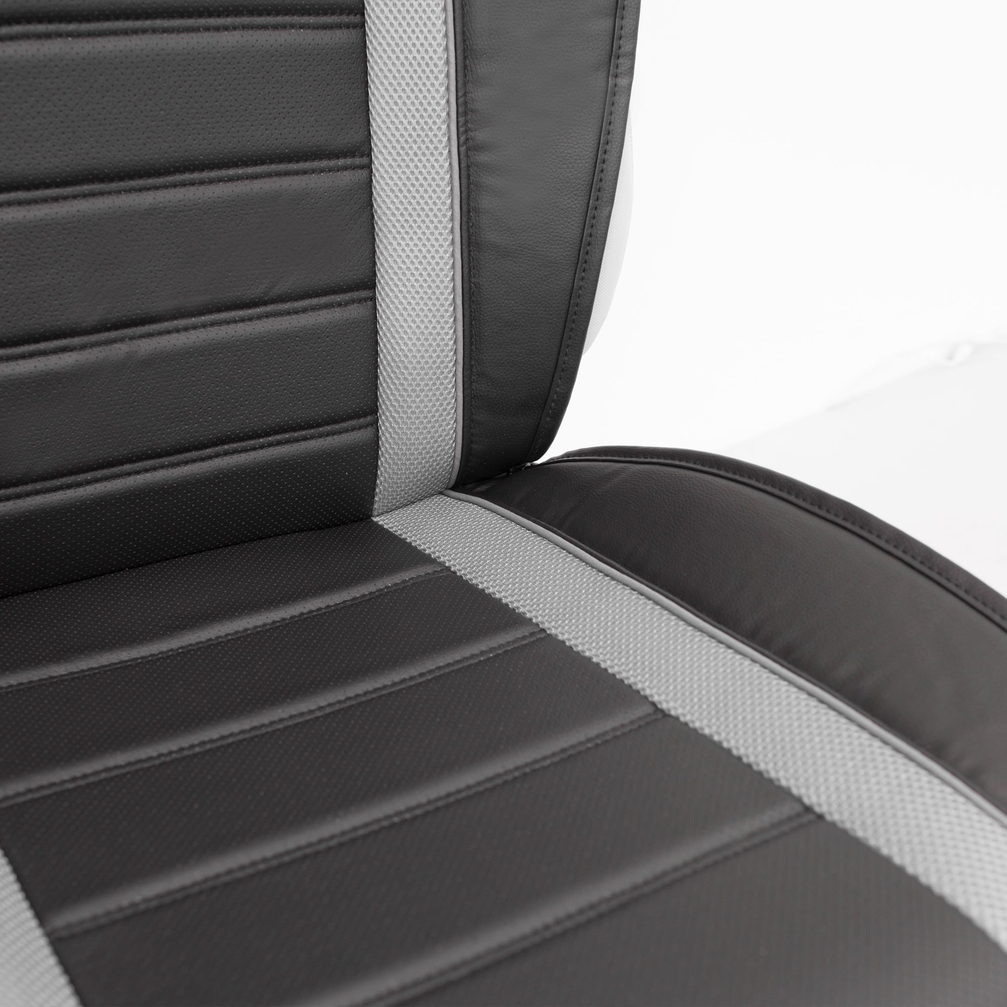 TLH NeoBlend Leatherette Seat Cushions - Universal Fit for Cars, Trucks & SUVs - Gray Black Color - Premium Comfort for Commuting, Road Trips & Long Drives