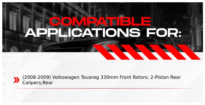 R1 Concepts Rear Brake Pads and Rotors Kit - Semi-Metallic Brake Pads with Hardware & Sensor Kit - Compatible with 2008-2009 Volkswagen Touareg - Perfect for Smooth Braking & Enhanced Safety on Highways or Mountain Roads