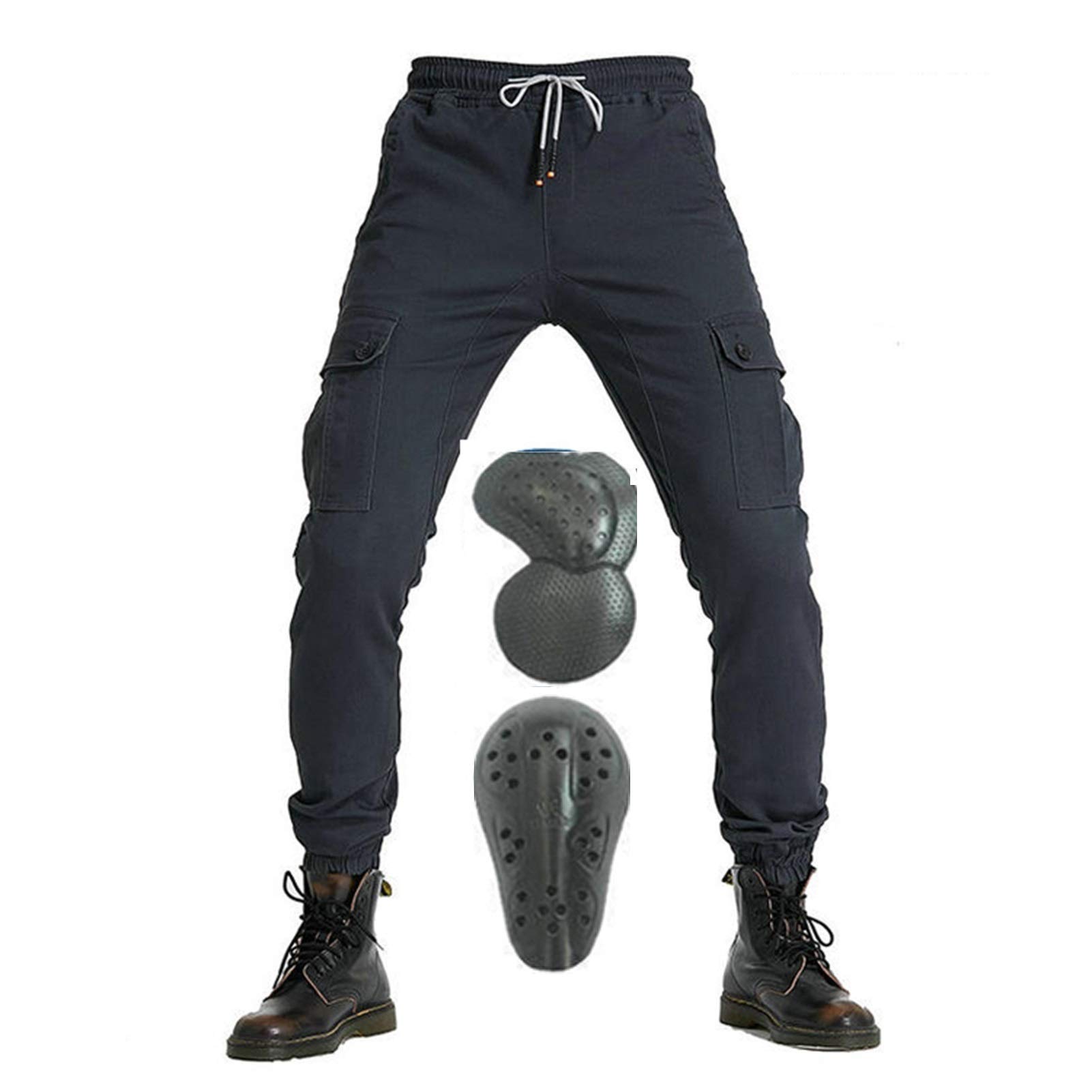 Men's Motorcycle Riding Pants with CE Certified Knee & Hip Armor - 4 Protective Pads for Safety Gear (4 Styles) - Perfect for Street Biking, Motocross & Adventure Touring