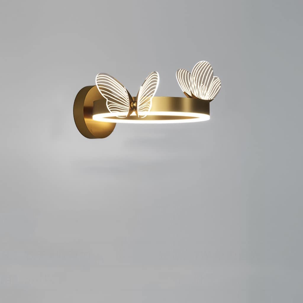 Modern Nordic Gold Butterfly LED Wall Lamp - White Light for Bedroom, Corridor, Dining Room | Creative Home Decor & Bedside Sconce Lighting Fixture | Perfect for Ambient Lighting & Wall Decoration