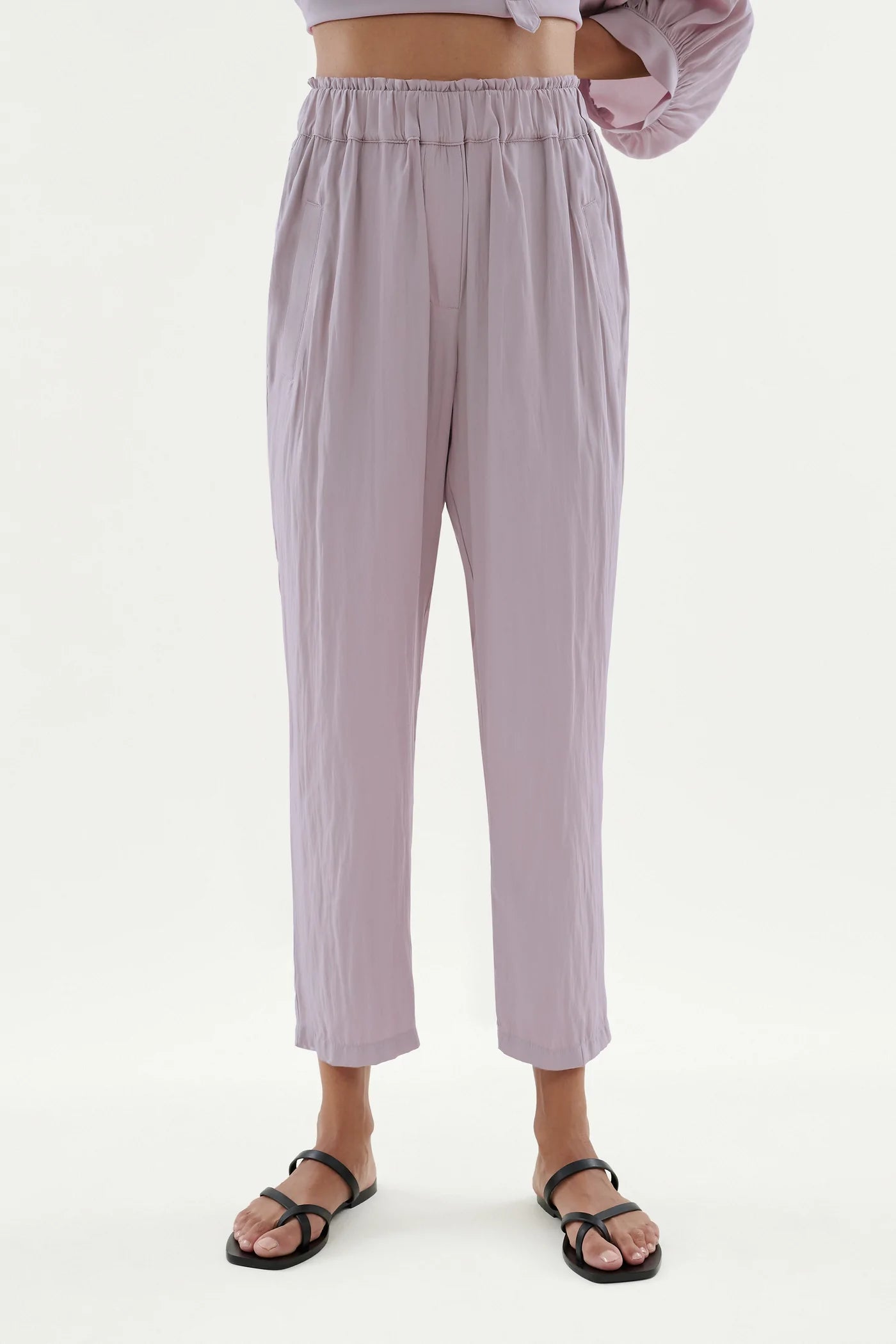 Ena Pant Women's High Waisted Leggings - Soft Stretchy Yoga Pants in Lilac Tint | Perfect for Workout, Yoga & Casual Wear