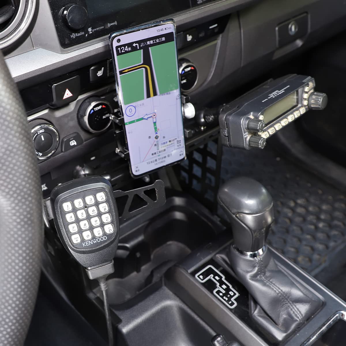 Universal Car Phone Mount for Toyota Tacoma 2016-2022 - Multi-Function Dashboard Holder with Walkie Talkie Bracket & Phone Stand - Perfect for Off-Roading, Camping & Work Trucks