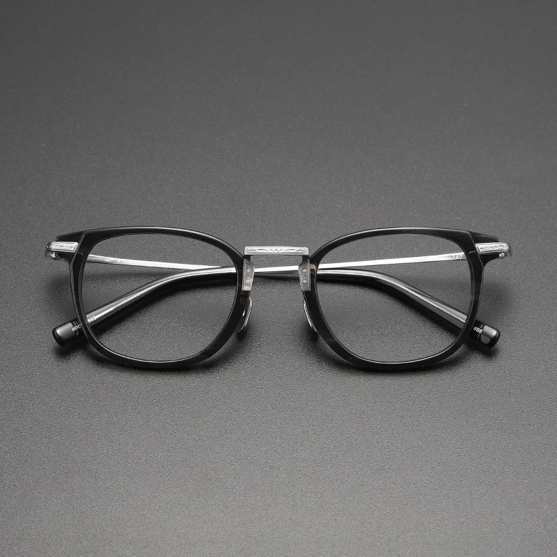 Stylish Unisex Black Titanium Acetate Square Eyeglasses Frame G817 - Perfect for Work, Reading & Fashion Accessories