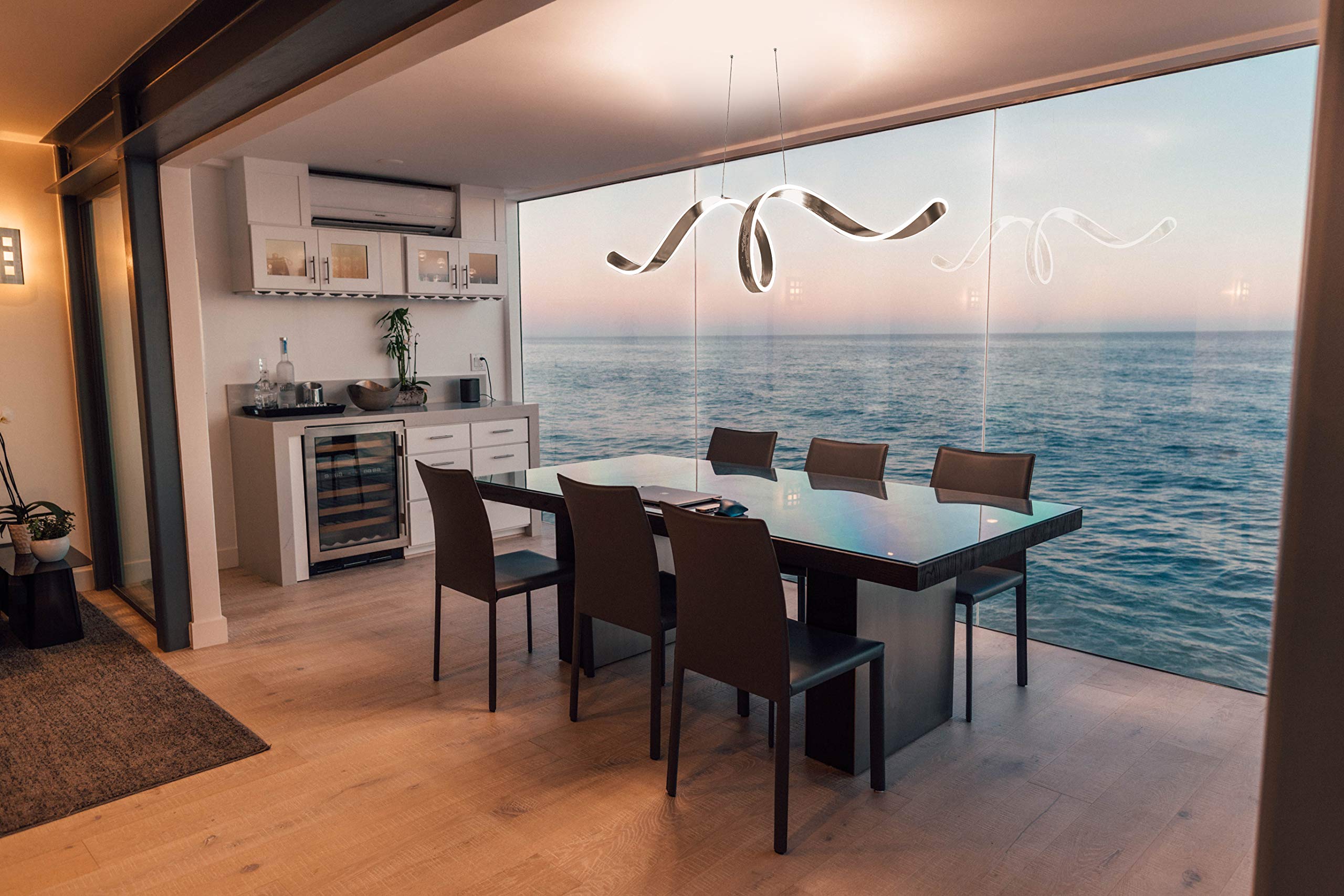 Creative Copenhagen LED Chandelier - Abstract Hanging Light for Living Room Decor