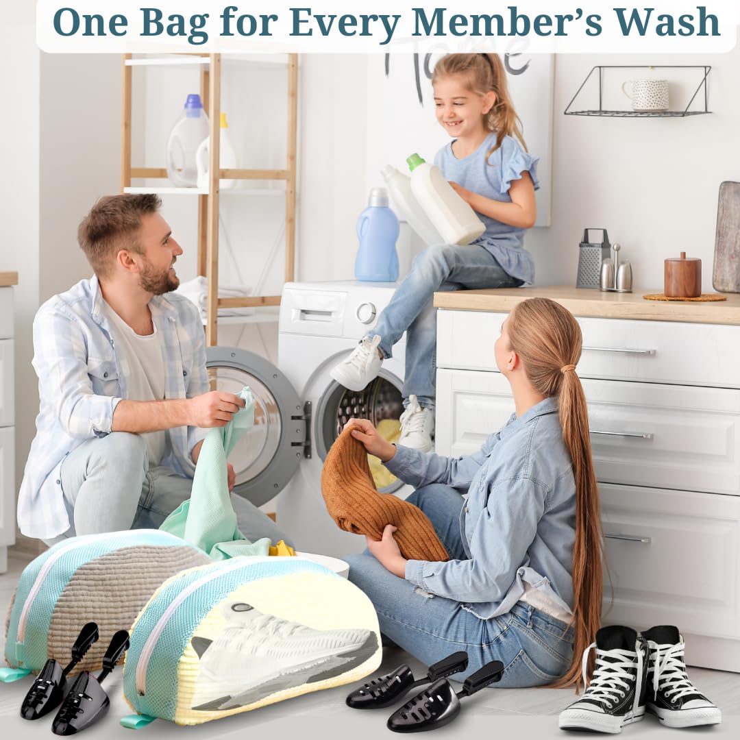 2025 Upgraded Shoe Washing Machine Bag - Durable Laundry Shoe Protector for Sneakers, Running Shoes & Delicates | Perfect for Gym, Travel & Home Use