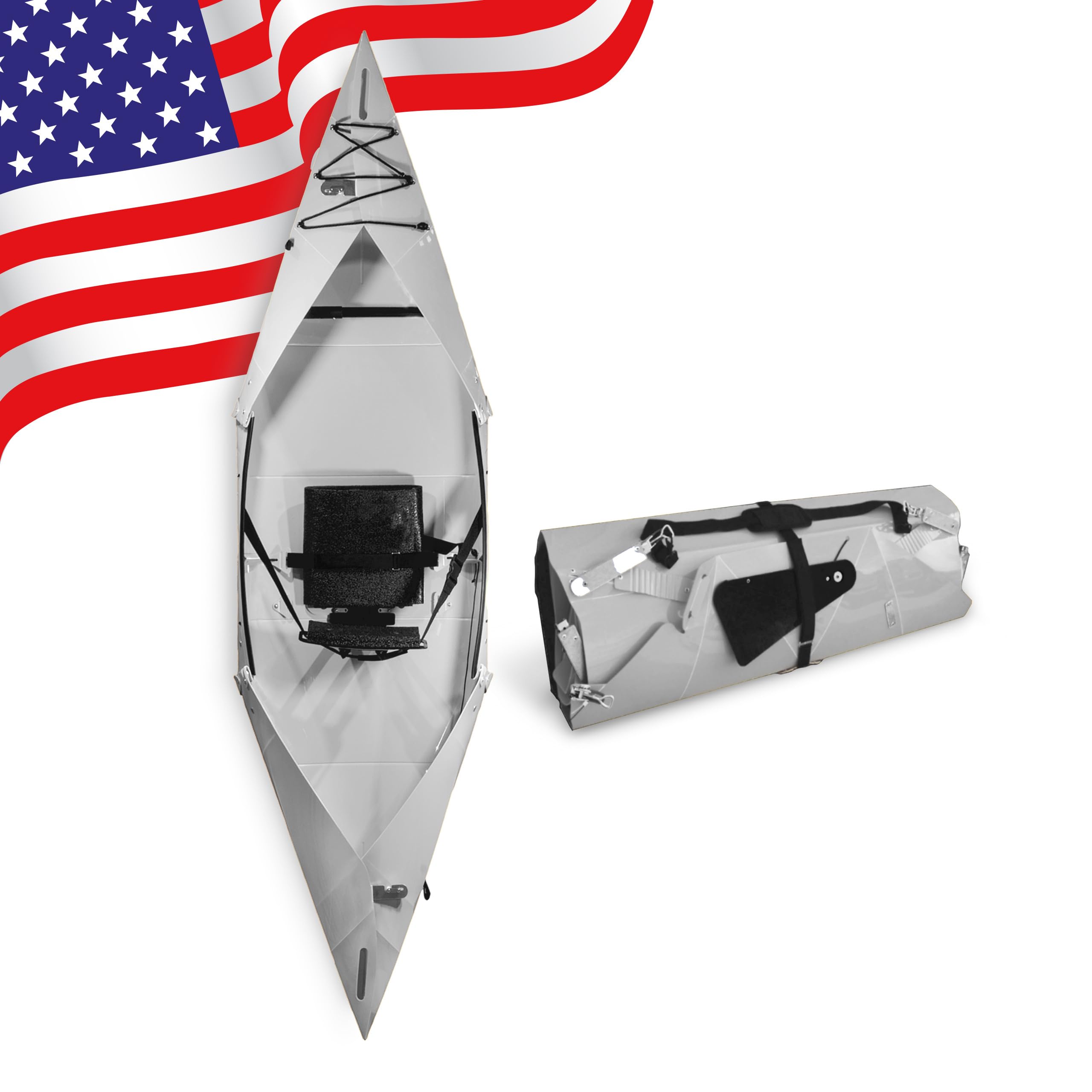 Tucktec 10' PRO Foldable Kayak - Full Size Portable Folding Kayak for Adults - Lightweight & Durable - Made in USA - Perfect for Camping, Fishing & Water Adventures