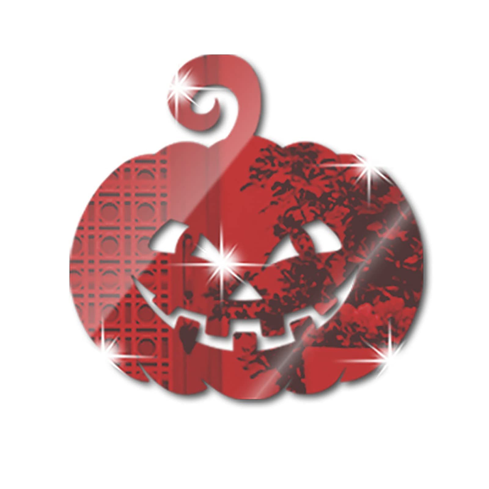 Halloween Pumpkin Head Acrylic Mirror Sticker - 1mm Thick Self-Adhesive Door & Wall Decoration for Kids, Bathroom, Party (Size A) - Perfect for Spooky Home Decor, Classroom Activities & Trick-or-Treat Fun