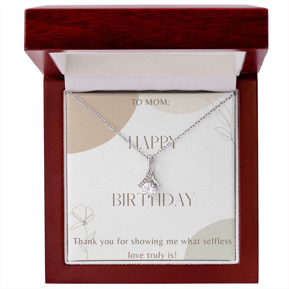 Happy Birthday Mom Jewelry - Sterling Silver Heart Necklace Gift for Mother's Birthday, Anniversary, Christmas | Perfect for Gifting, Special Occasions & Everyday Wear