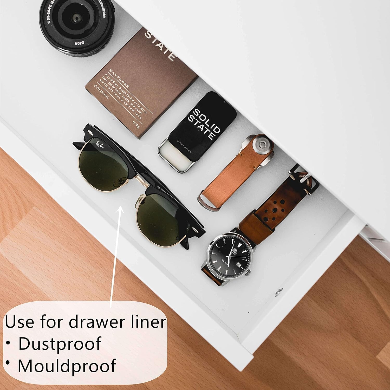 WISDOM Clear Matte Contact Paper - Self Adhesive Removable Waterproof Film for Shelves, Drawers & Kitchen Cabinets (20x50 Inch) - Perfect for Home Organization & DIY Projects