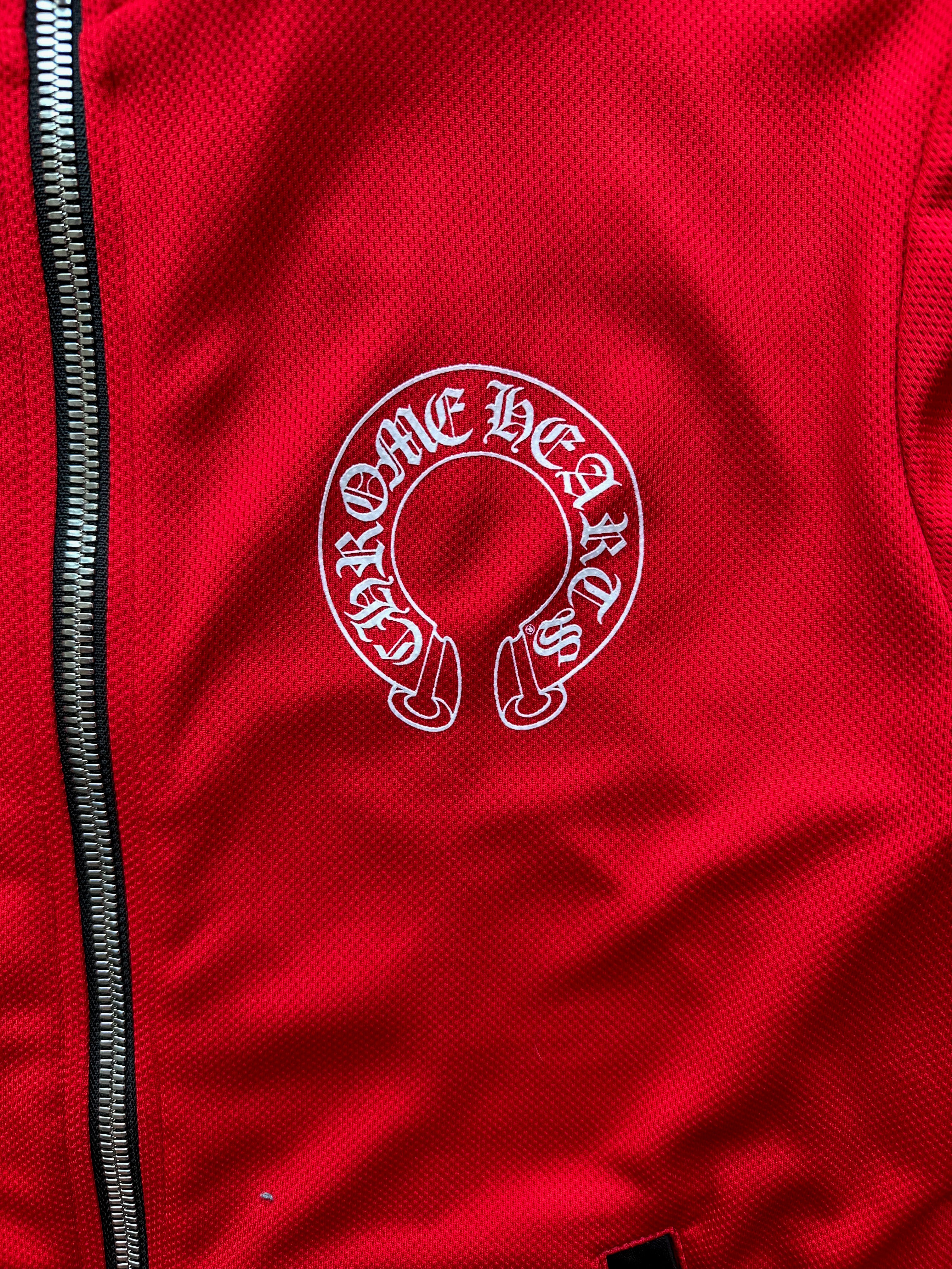 Chrome Hearts Red Horseshoe Logo Track Jacket - Stylish Men's & Women's Hooded Jacket for Streetwear Fashion & Casual Outfits | Perfect for Urban Lifestyle, Concerts & Night Out