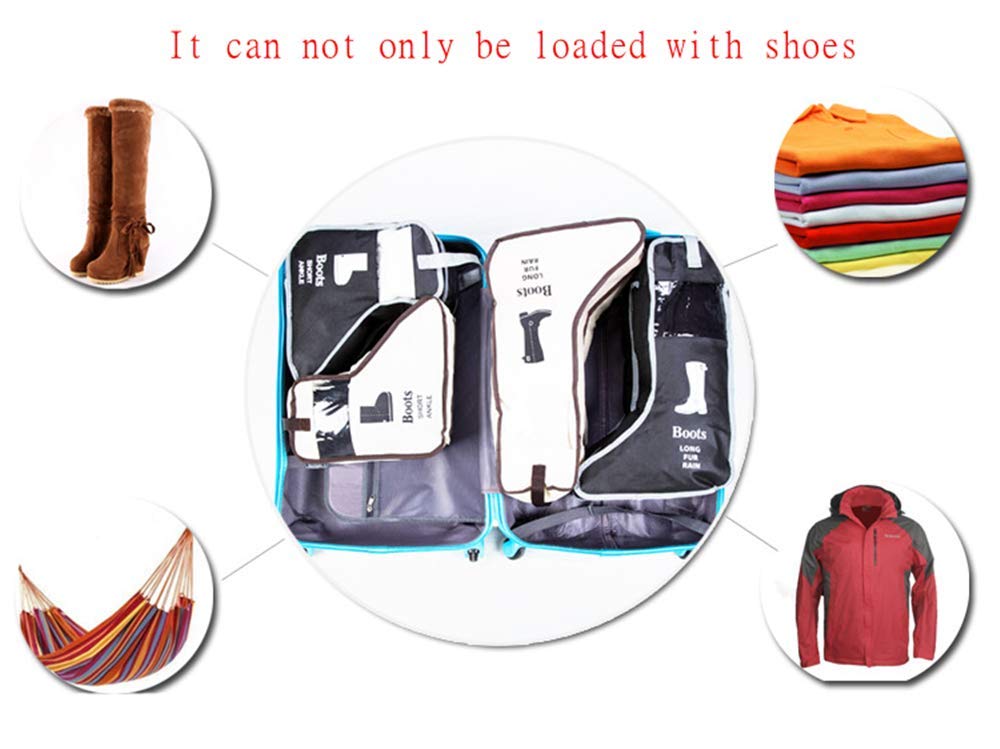 2 Pack Portable Boot Storage Bags - Short Boot Protector Covers for Travel & Organization (Black) | Keep Boots Clean & Dust-Free at Home or On the Go