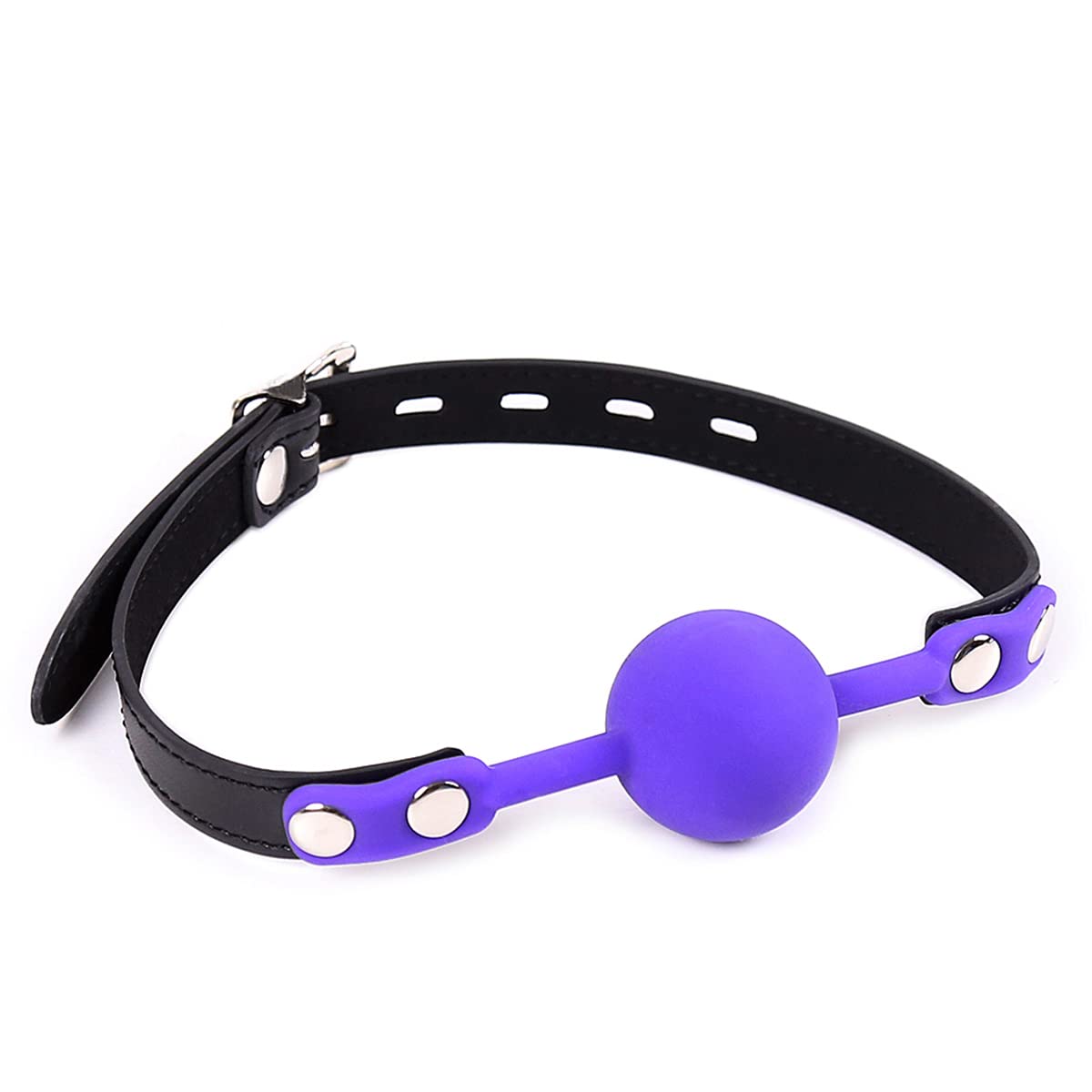 Premium Open Mouth Silicone Ball Gag for BDSM & Bondage Play - Purple (2 Pack) | Breathable Comfort for Roleplay, Sensory Deprivation & Adult Intimacy