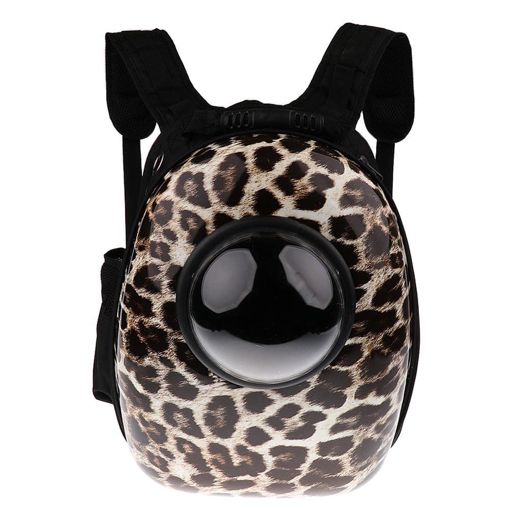 Enakshi Fashion Pet Travel Backpack - Astronaut Capsule Carrier for Cats & Dogs | Leopard Print Pet Carrier | Airline Approved Pet Tote for Travel, Hiking & Outdoor Adventures