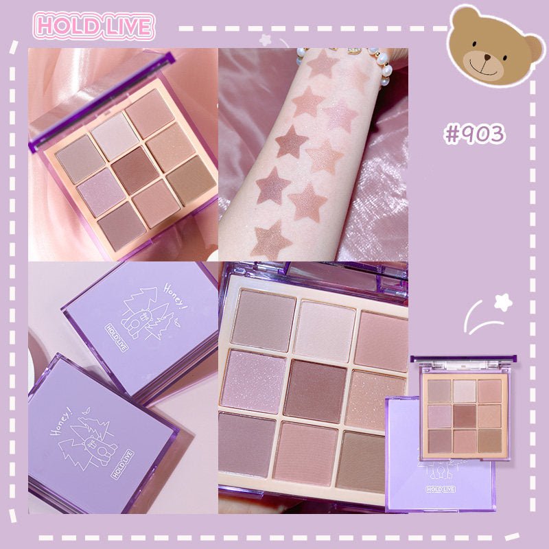 HOLD LIVE Maddie Bear Mist Eyeshadow Palette - 18 Matte & Shimmer Shades, Vegan & Cruelty-Free Makeup for Everyday & Party Looks | Perfect for Professional Makeup Artists & Beginners