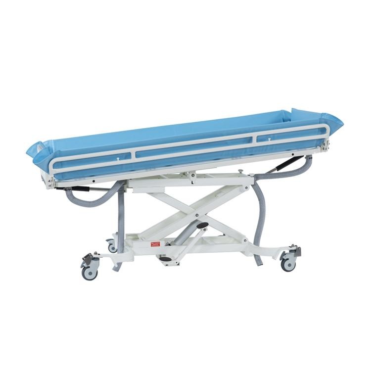 Hydraulic Shower Trolley - Adjustable Height Medical Bath Chair for Elderly & Disabled - Home Healthcare Equipment for Safe Bathing & Showering