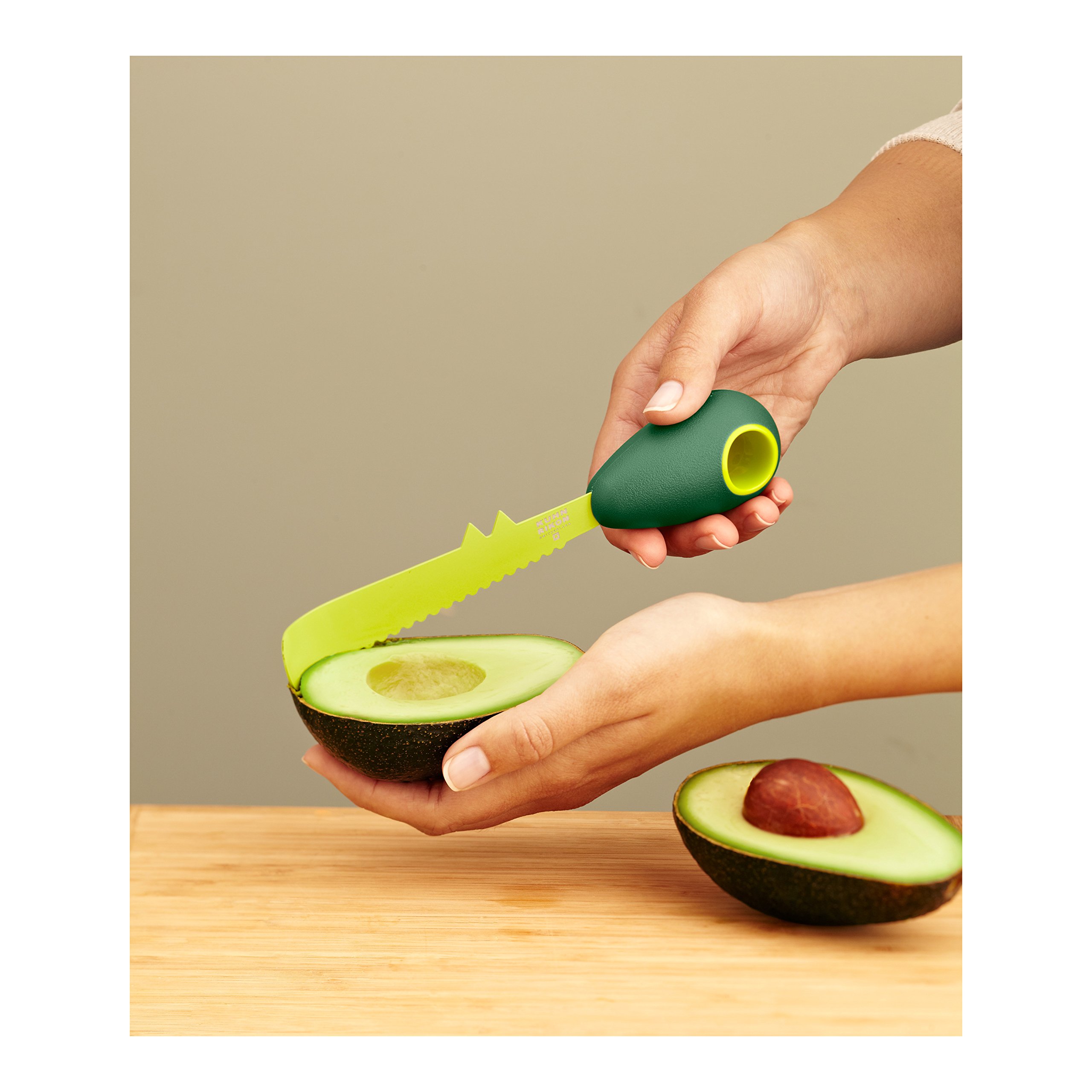 KUHN RIKON Premium Avocado Slicer & Pitter - Stainless Steel Kitchen Tool for Slicing, Dicing & Pitting Avocados - Perfect for Guacamole, Salads & Healthy Snacks