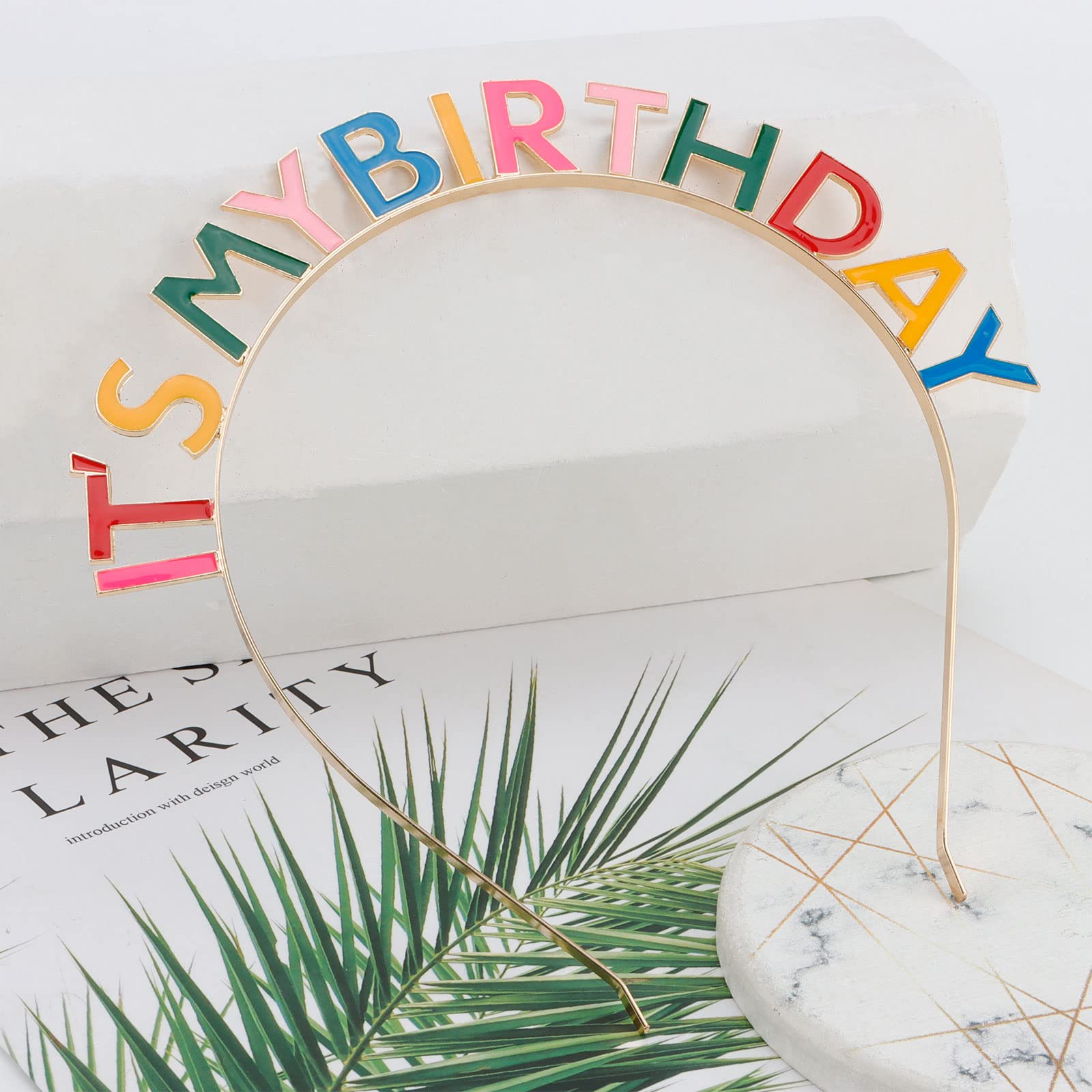 CIEHER Rainbow Birthday Crown Headband - 'It's My Birthday' Tiara for Women & Girls - Happy Birthday Party Decorations & Gifts - Perfect for Birthday Celebrations, Photo Shoots & Special Occasions