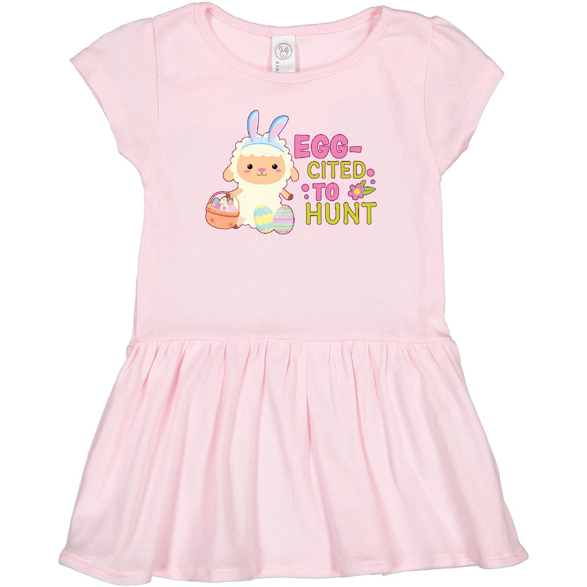 Easter Egg Hunt Toddler Dress - Cute Lamb with Eggs & Basket for Spring
