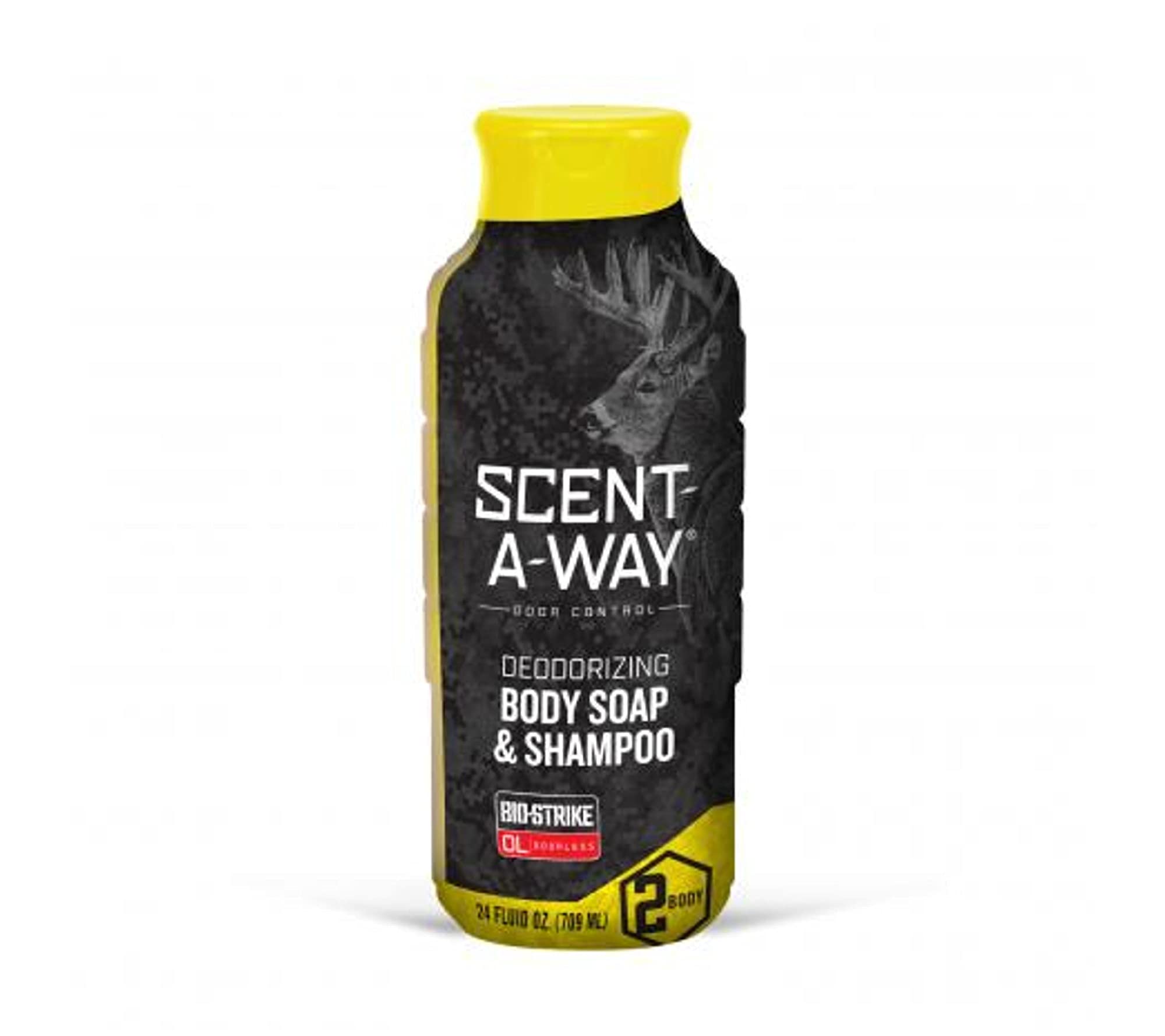 Hunters Specialties Scent-A-Way Bio-Strike Odorless Body Wash & Shampoo - 24oz Scent Elimination Soap for Hunting, Camping & Outdoor Activities | 709ml Unscented Cleanser for Men & Women