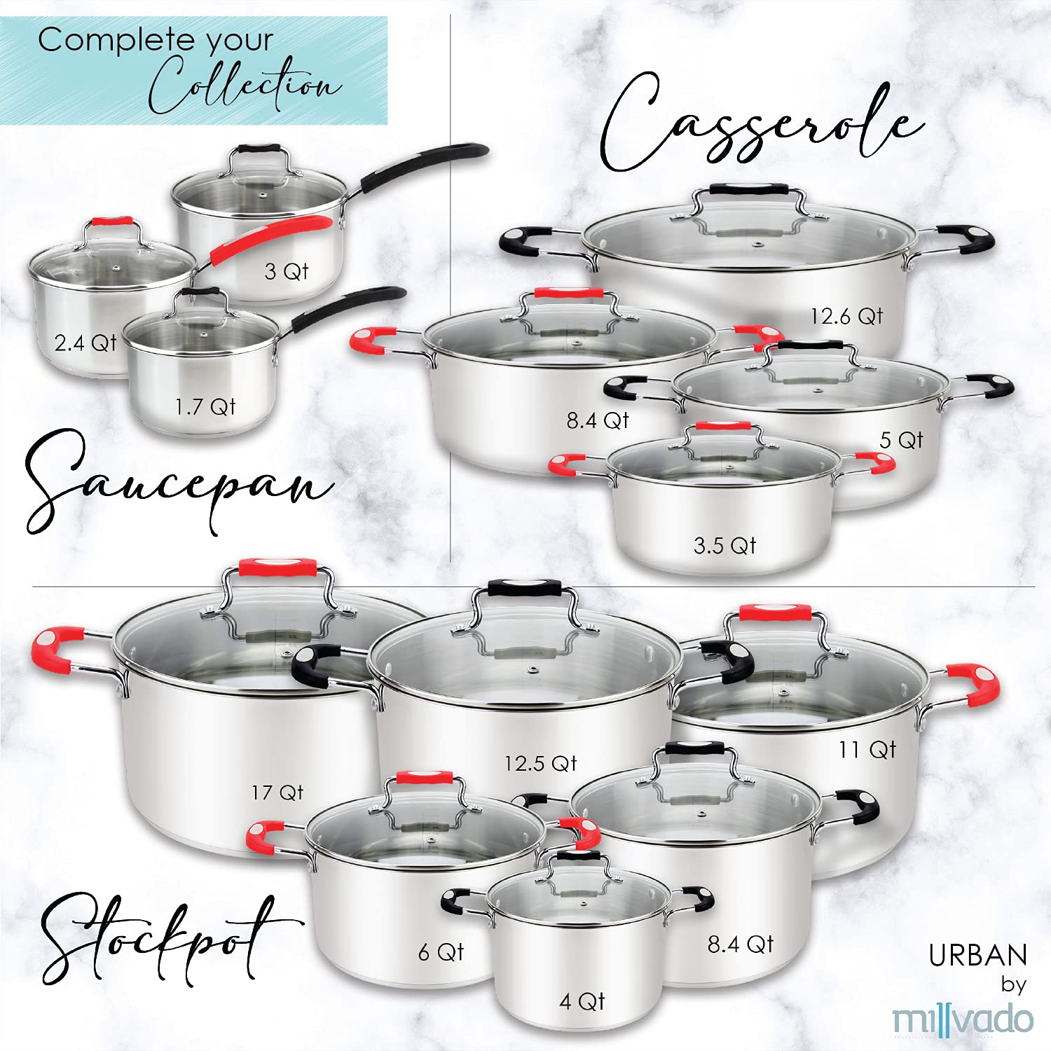 12.6 Quart Stainless Steel Dutch Oven - Large Casserole Pot for Soup, Pasta, Braising & Induction Cooking | Perfect for Family Dinners, Camping & Professional Kitchens