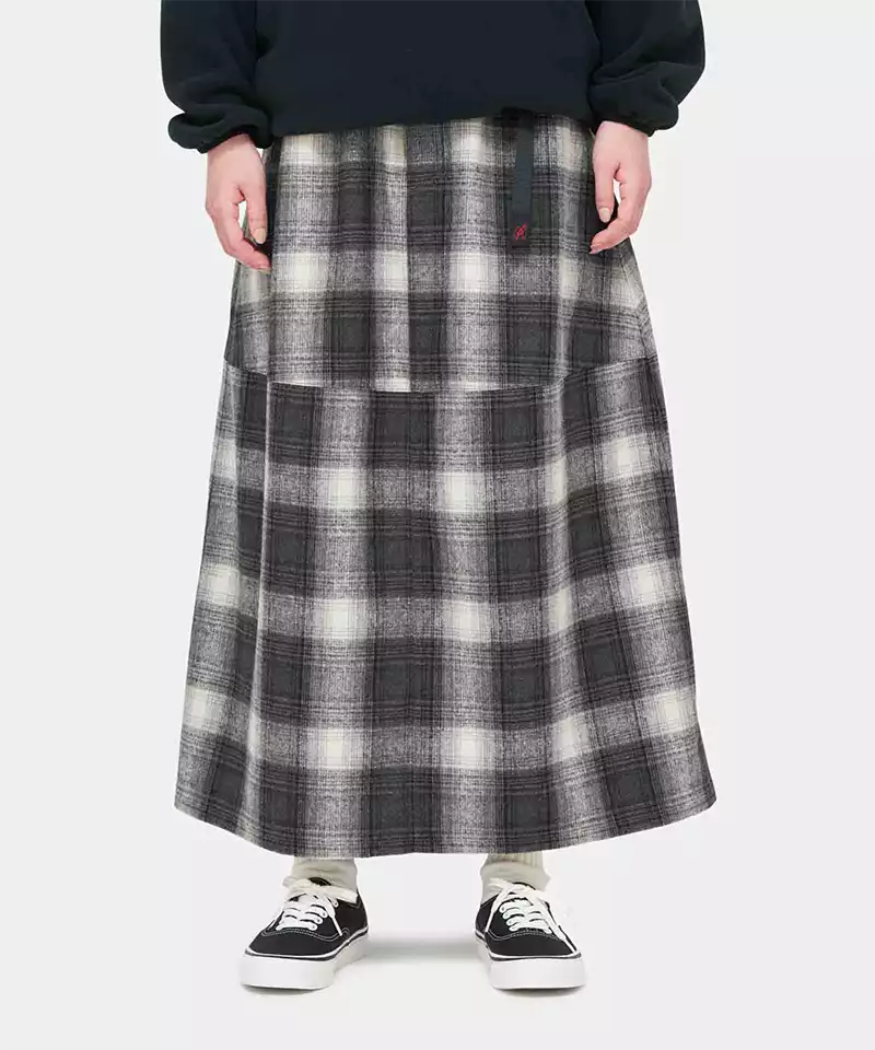 Wool Paneled Skirt for Women - Elegant A-Line Midi Skirt with Side Slits - Perfect for Office, Parties & Fall/Winter Fashion