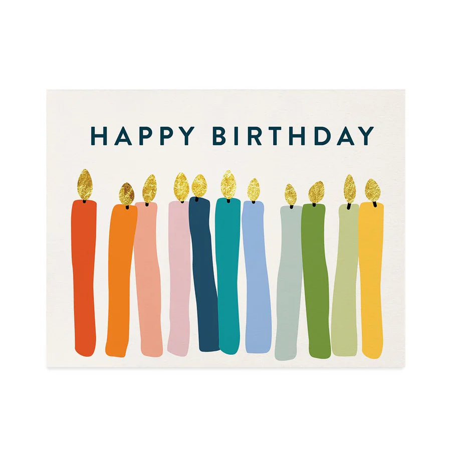 Happy Birthday Candles Card - Elegant Greeting Card with Birthday Wishes for Parties & Celebrations - Perfect for Birthdays, Anniversaries, and Special Occasions