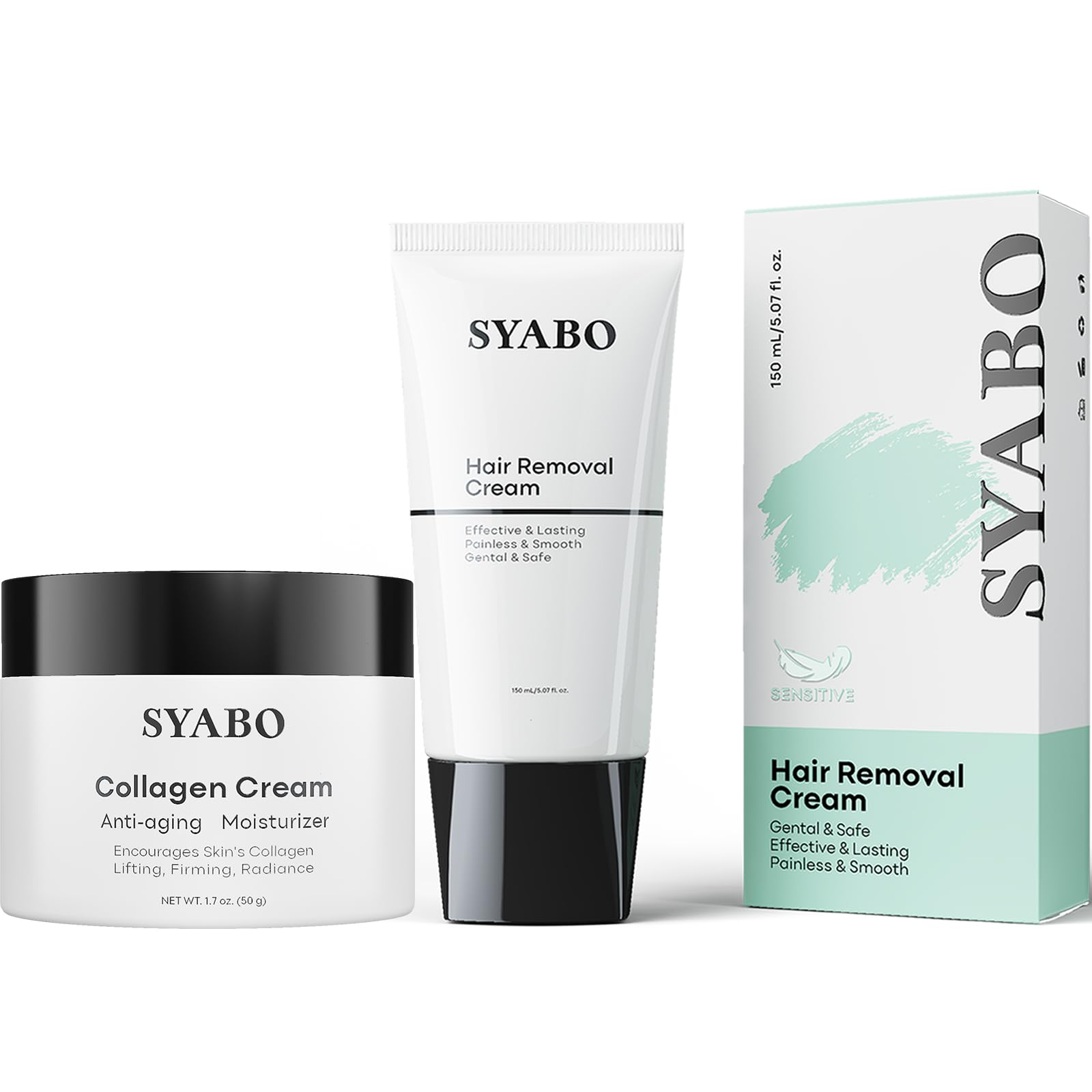 Best Hair Removal Cream with Collagen - Intimate & Private Area Hair Remover + Anti-Aging Face Moisturizer - Daily Hydrating Cream for All Skin Types - Perfect for Sensitive Skin & Bikini Line Care