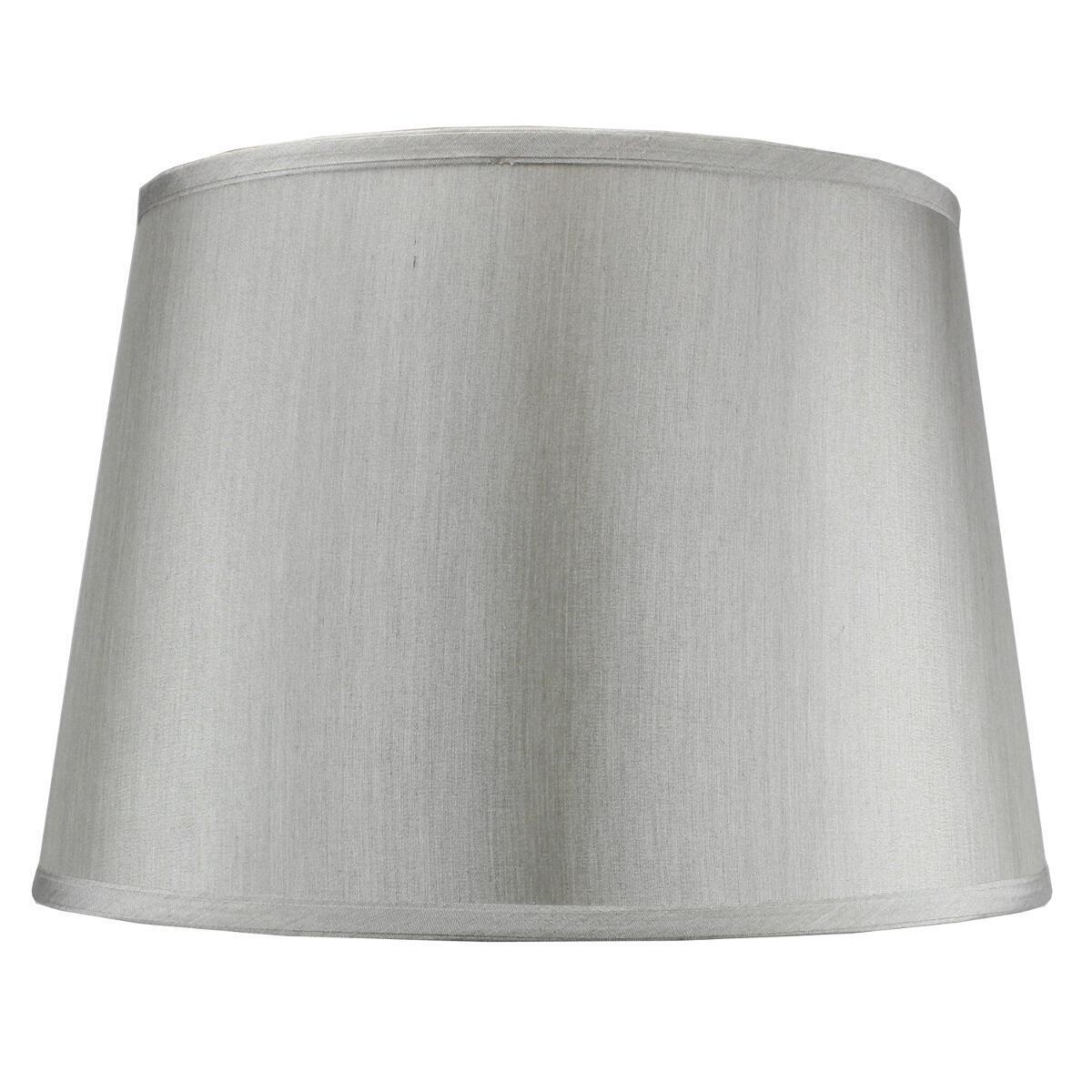 16W x 11H Silver Grey Hardback Lamp Shade - Classic Drum Shape for Table & Floor Lamps - Perfect for Living Room, Bedroom, or Office Lighting Decor
