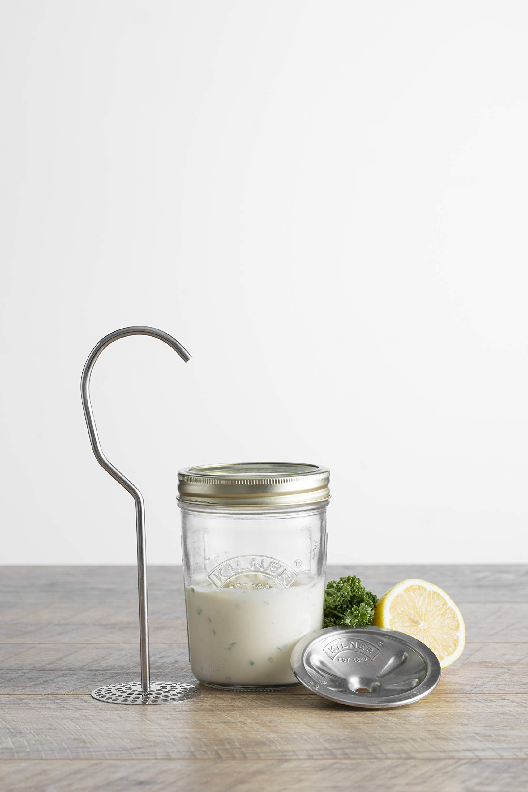 Kilner Glass Mayonnaise Maker & Sauce Jar Set - Perfect for Homemade Dressings, Dips, and Condiments | Ideal for Kitchen, BBQ, and Picnic Use