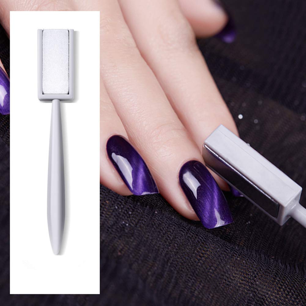 15Pcs Magnetic Nail Art Kit - Magnet Stick, Pen & Plates for 3D Cat Eye Gel Polish | DIY Manicure Tools for Home & Salon Use