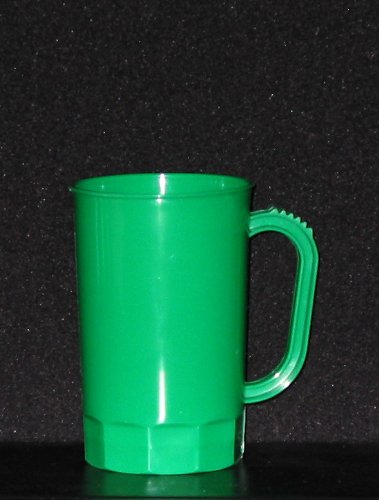 10 Pack Green Plastic 1 Pint Beer Mugs - Durable Party Cups for Outdoor BBQs, Tailgating & Bar Gatherings - BPA-Free Drinking Glasses for Beer, Soda & Cocktails