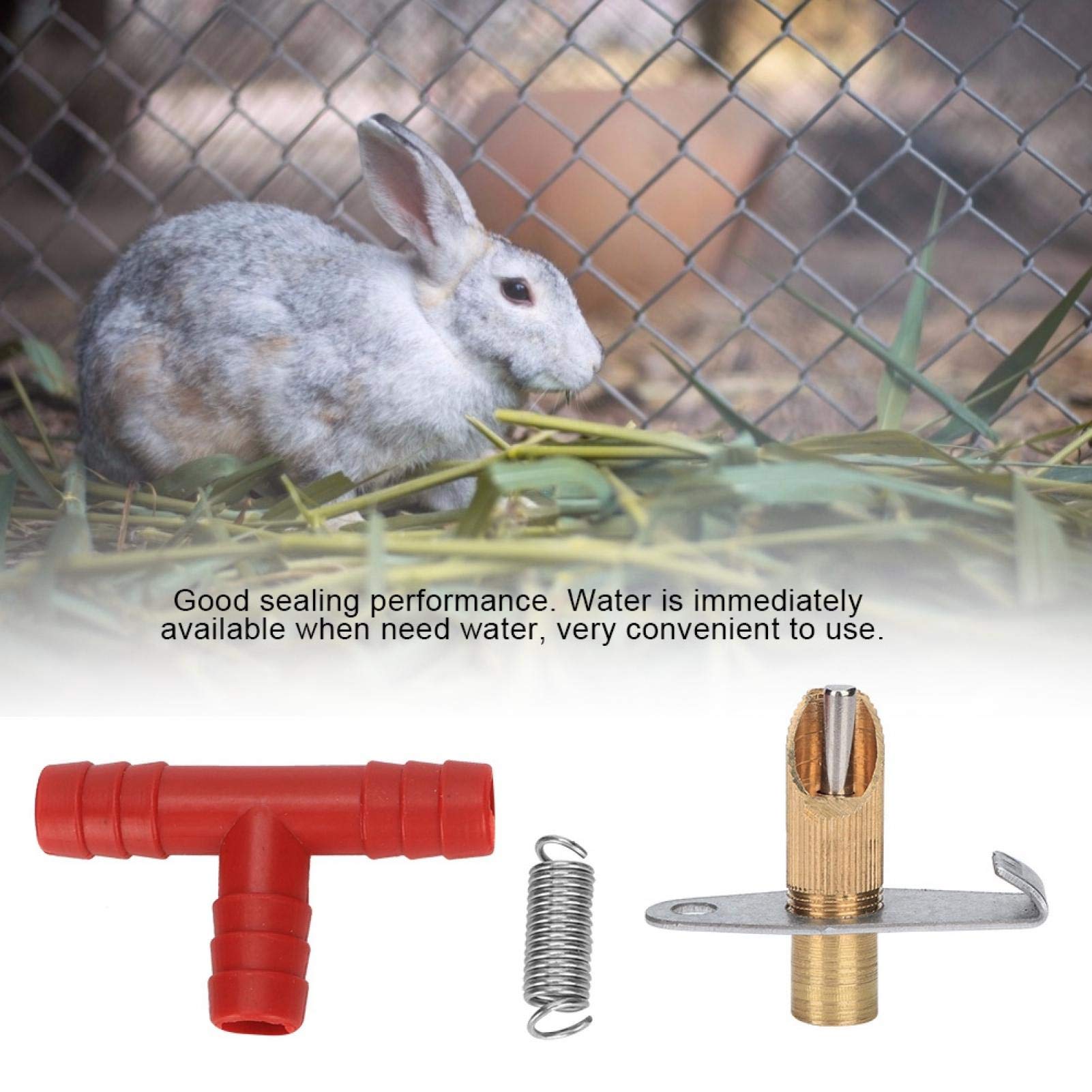 Pssopp 100PCS Automatic Rabbit Water Bottle Nipple Drinker - Small Animal Pet Drinking Fountain Feeder - Easy to Use Water Dispenser for Rabbits, Guinea Pigs, Hamsters - Perfect for Cages, Hutches and Pet Homes