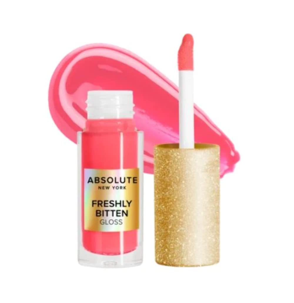 Absolute New York Freshly Bitten Gloss (Hot Sesh) - Hydrating Lip Gloss with Shimmer Finish, Vegan & Cruelty-Free - Perfect for Date Night, Parties & Everyday Wear