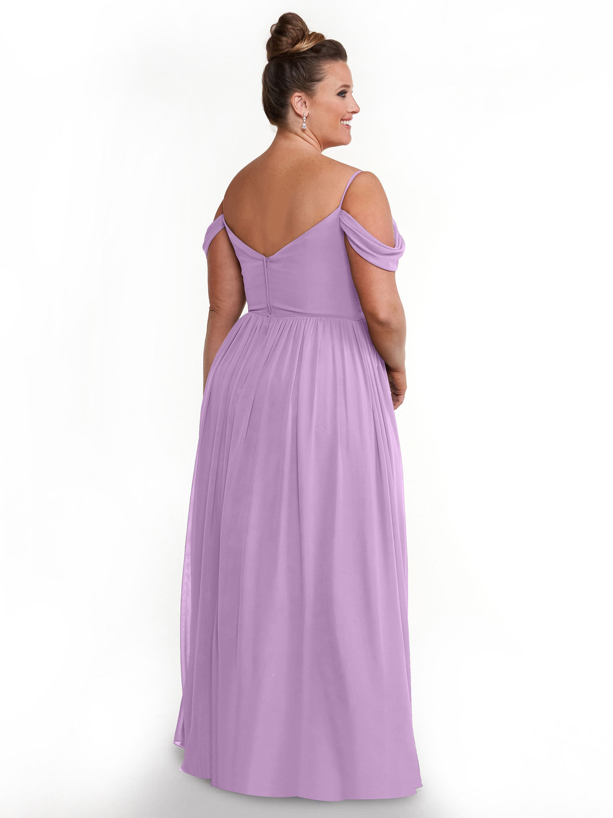 Elegant Off Shoulder Chiffon Bridesmaid Dress with Spaghetti Straps - Perfect for Weddings, Formal Events & Special Occasions