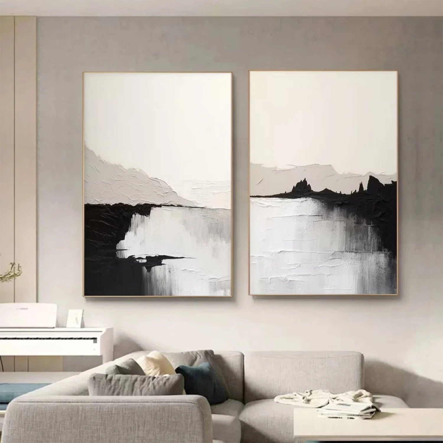 Abstract Painting Set of 2 - Modern Wall Art for Living Room & Bedroom Decor | #AB 417
