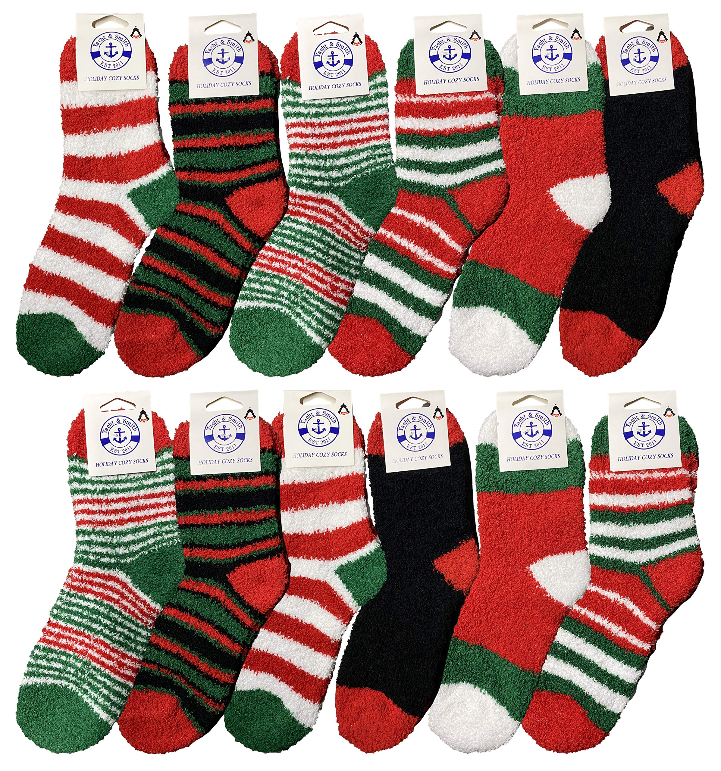 Yacht & Smith Women's Fuzzy Crew Socks - Ultra Soft & Warm Winter Socks for Women (Size 9-11) - Perfect for Cozy Nights, Home Comfort & Cold Weather Wear