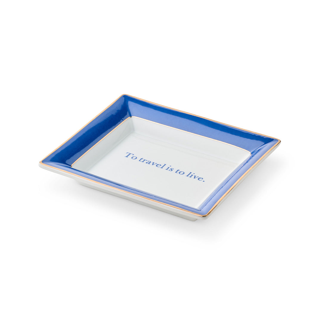 To Travel Is To Live Repartee Tray - Elegant Wooden Serving Tray for Coffee, Breakfast, and Home Decor | Perfect for Gifts, Living Room, and Kitchen Use