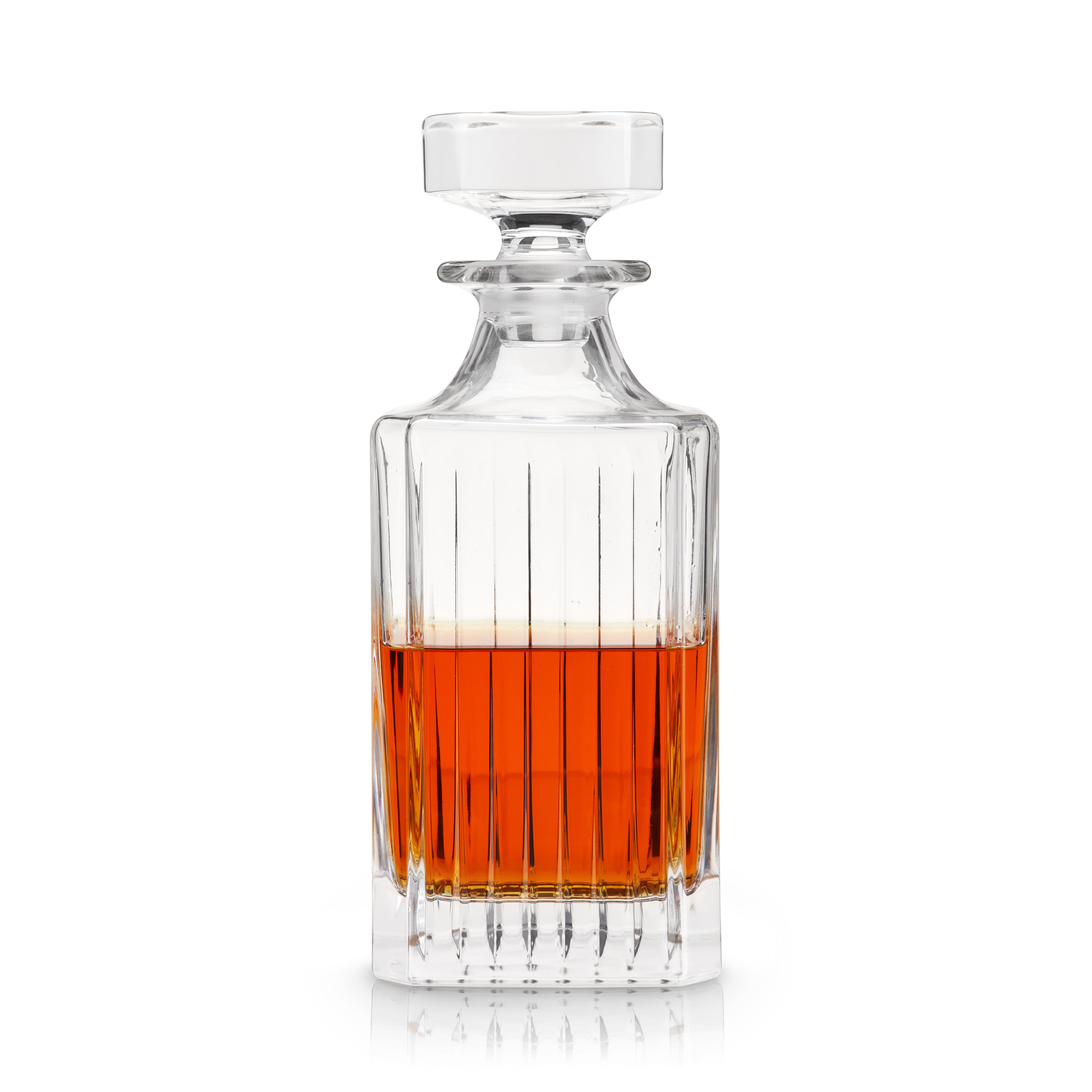Premium Reserve Milo Crystal Liquor Decanter Set - Elegant Whiskey & Bourbon Decanter with Stopper - Perfect for Home Bar, Gift Giving & Entertaining