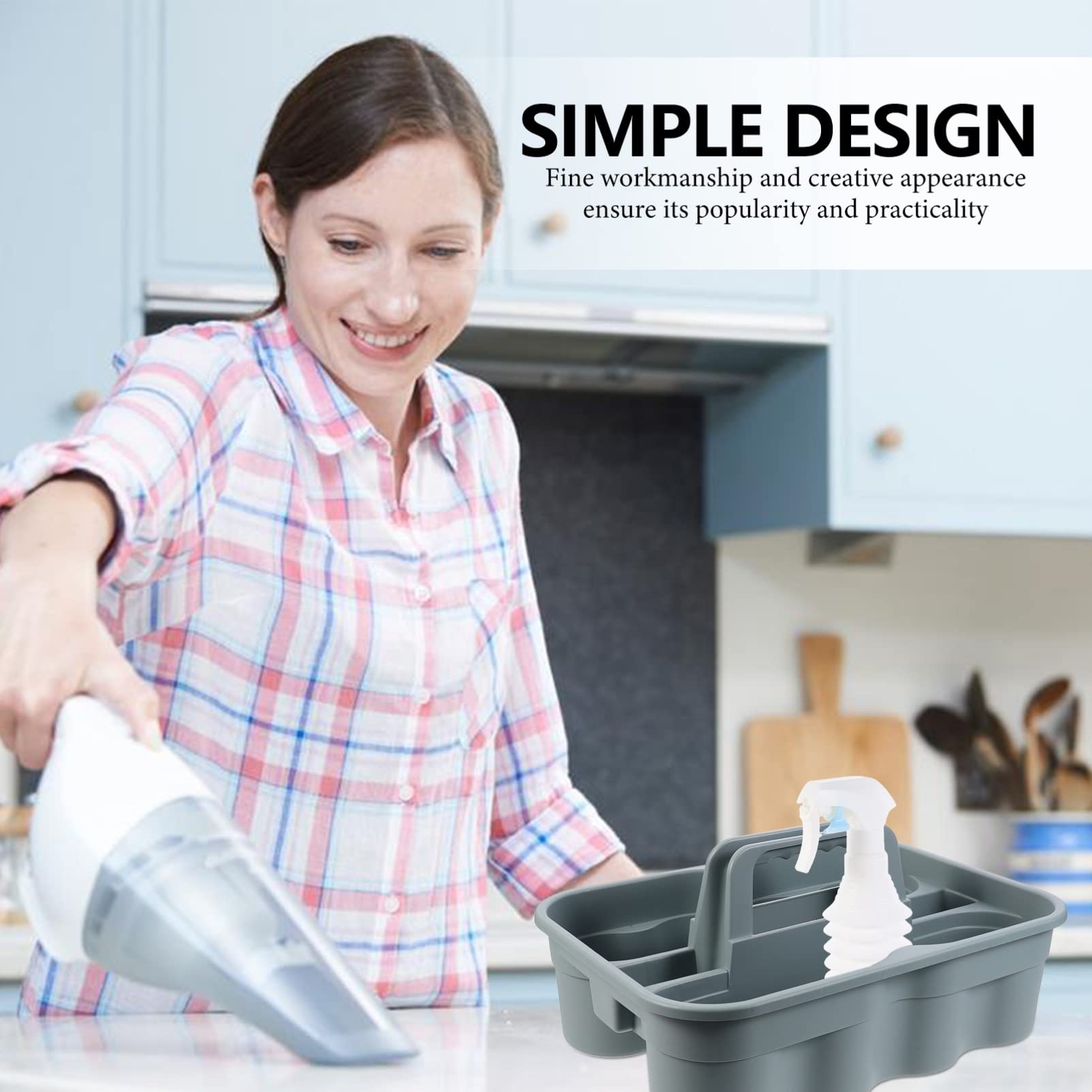 Portable Cleaning Organizer with Handle - 15x11x7 Inch Storage Tote for Home & Office