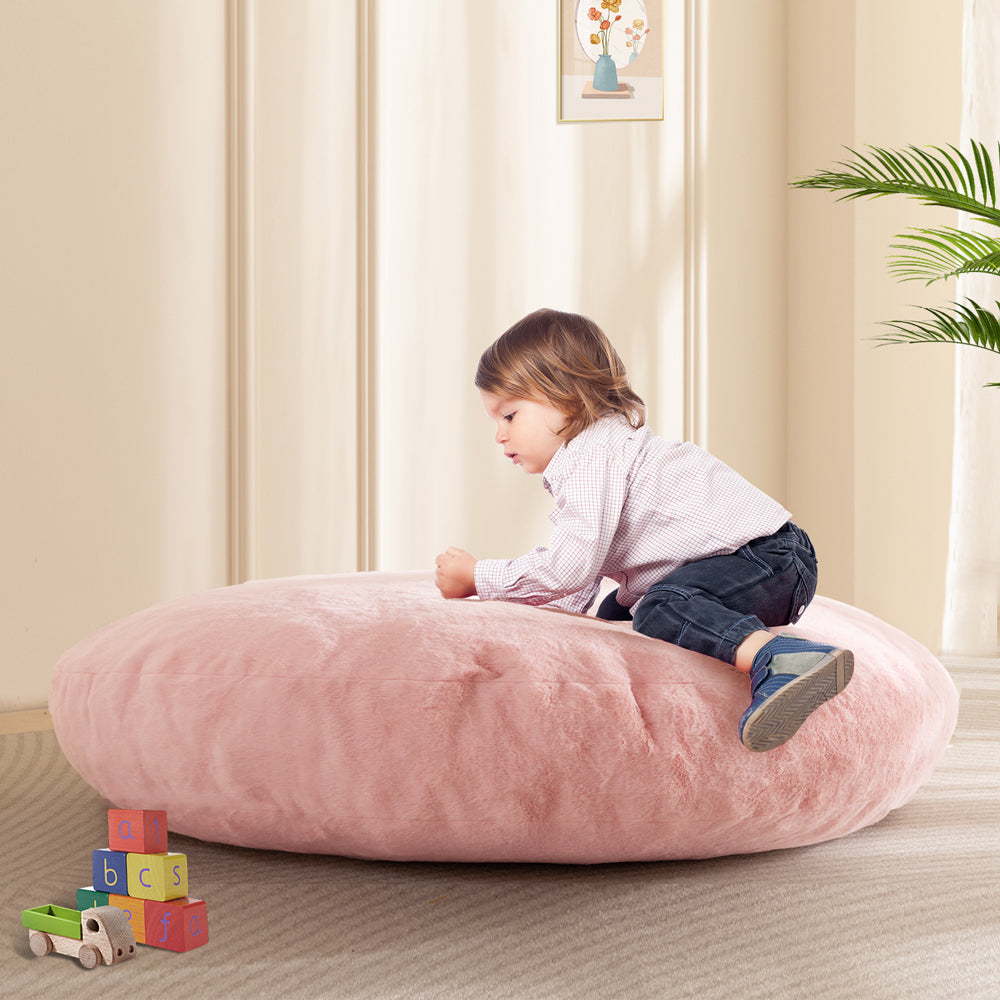 MAXYOYO 2-in-1 Convertible Kids Bean Bag Chair & Floor Bed - Soft Pink Lounge Chair for Boys & Girls - Perfect for Playroom, Bedroom, Reading Nook & Sleepovers