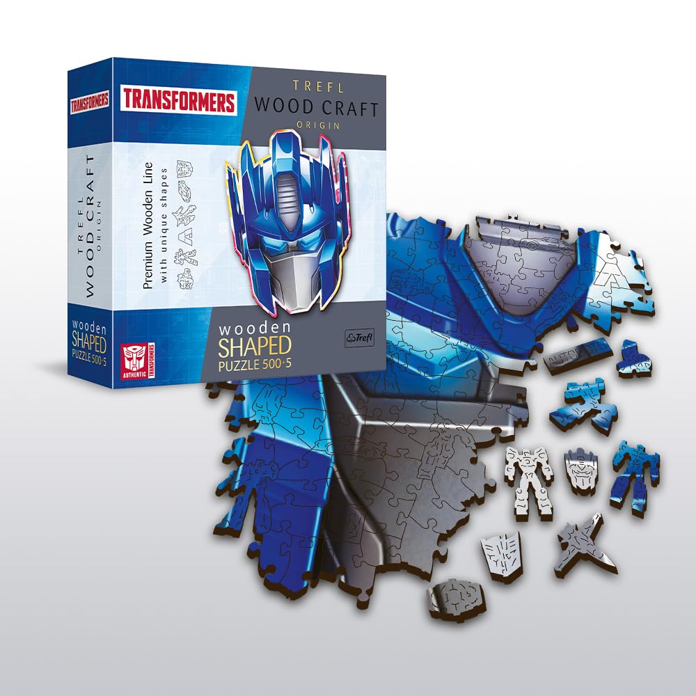 Transformers Optimus Prime 500+5 Piece Jigsaw Puzzle for Adults & Kids 12+ | Premium Wood Craft Puzzle with 50 Special Shapes | Perfect for Family Game Night & Collectors Gift
