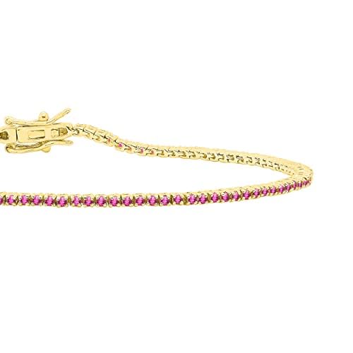 1.3mm Round Birthstone Tennis Bracelet for Women & Teens - Dainty 7