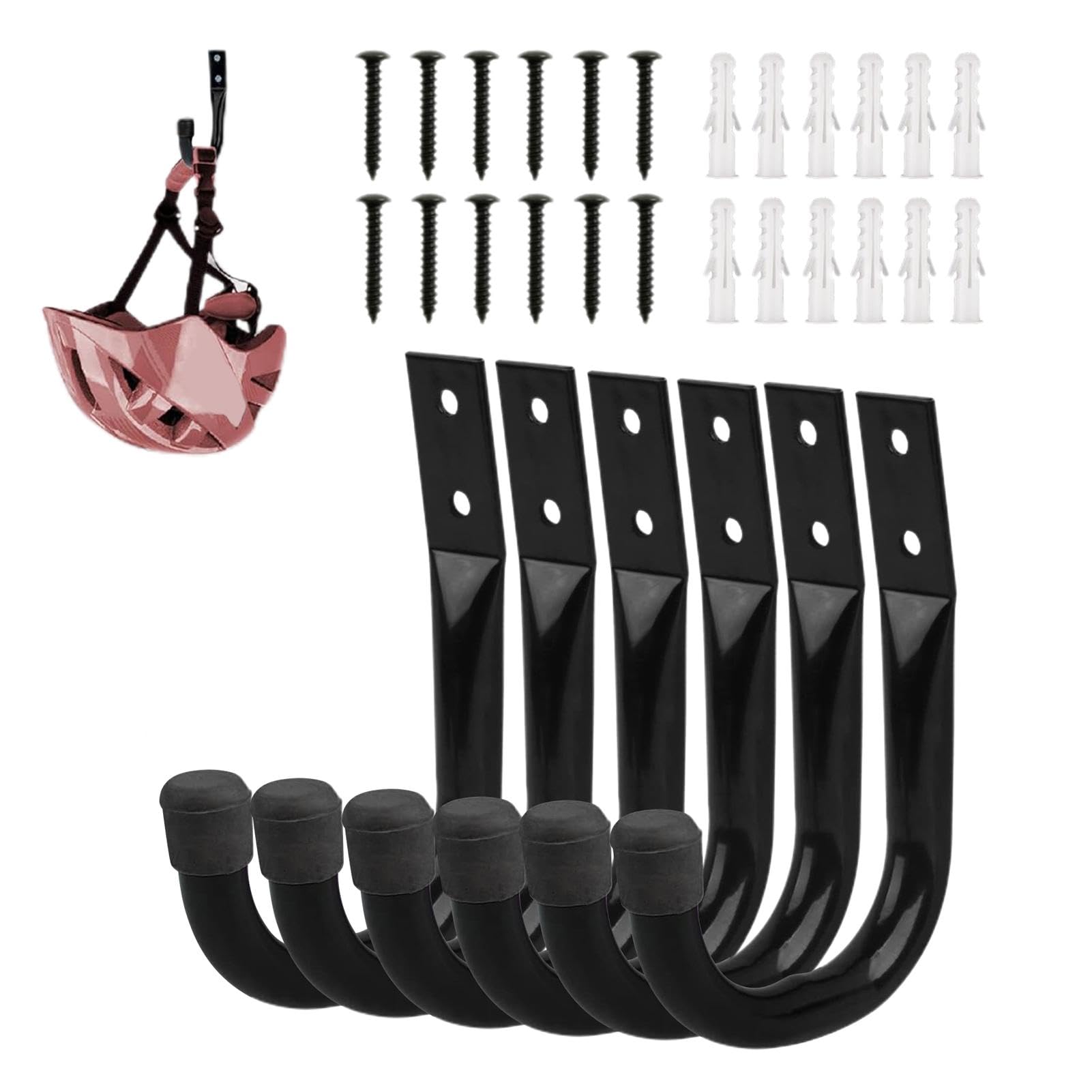 Heavy Duty Garage Ladder Hooks Set - Wall Mounted Storage Hooks for Ladders, Bikes, Hoses & Tools | Perfect for Garage Organization, Shed Storage & Workshop Use