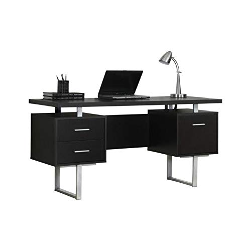 Scranton & Co 60 Inch Cappuccino Office Desk - Modern Wooden Computer Desk for Home Office, Study & Workspace - Perfect for Remote Work, Gaming & Productivity