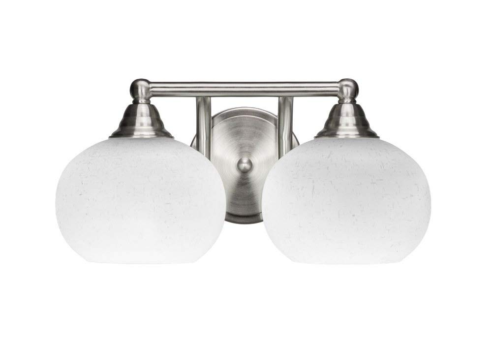 Toltec Lighting Paramount 2-Light Bathroom Vanity Light Bar in Brushed Nickel (3422-BN-212) - Perfect for Bathroom, Powder Room, and Dressing Area Lighting