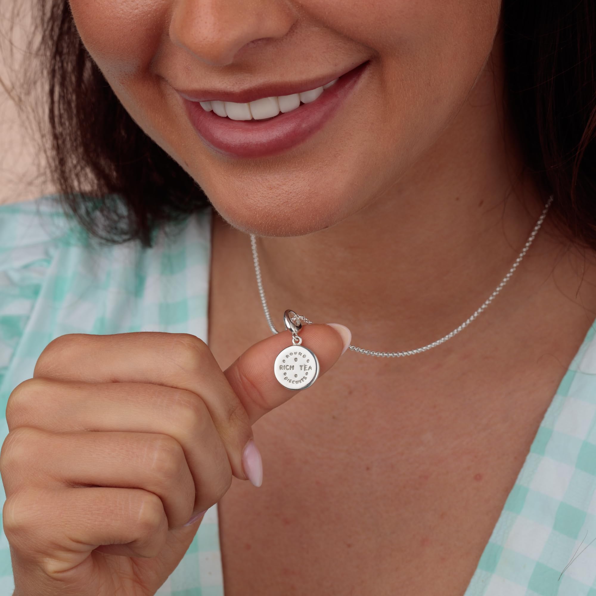 Lily Charmed - 925 Sterling Silver or 18ct Gold Plated Rich Tea Biscuit Charm for Bracelet & Necklace - Perfect for Tea Lovers & Jewelry Gifts