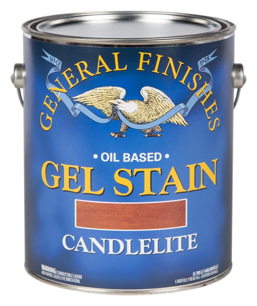 General Finishes Oil Based Gel Stain - 1 Gallon, Candlelite - Premium Wood Stain for Cabinets, Furniture & DIY Projects - Easy Application for Smooth, Professional Finish