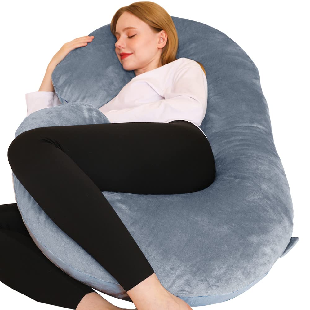 C-Shaped Pregnancy Pillow for Women - Full Body Maternity Support for Comfortable Sleep & Relaxation