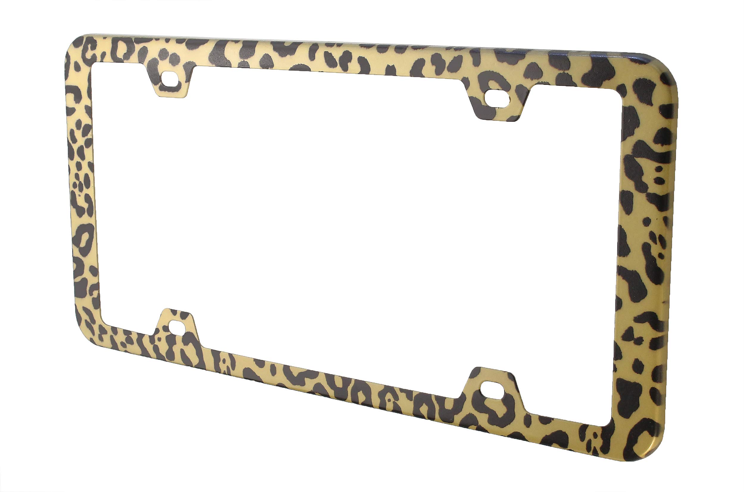 201 Stainless Steel License Plate Frame - Love Leopard Design with Matte Gold Finish | Durable Car Accessory for Customization & Personalization | Perfect for Cars, Trucks & SUVs