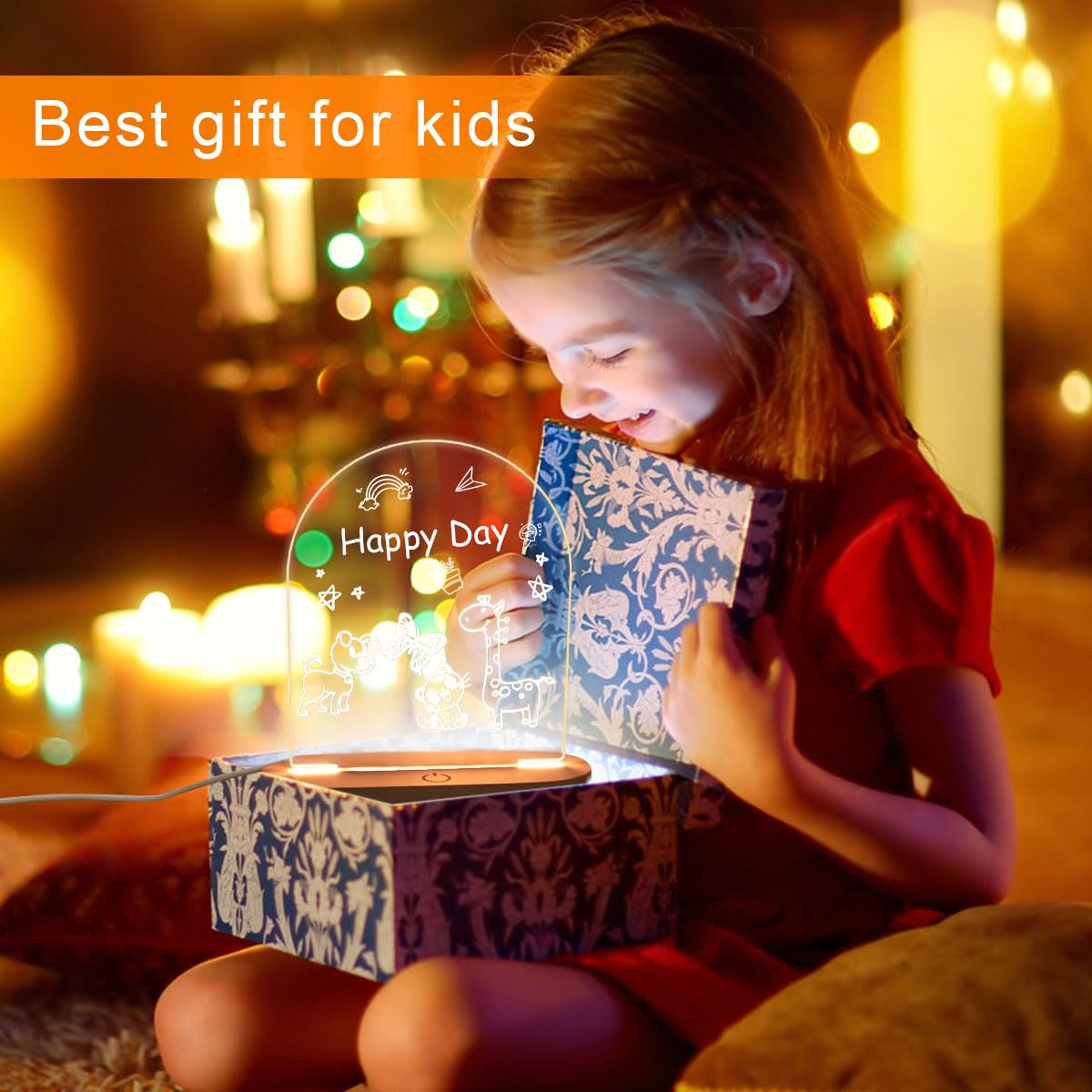 Personalized LUMINARA HAVEN LED Night Light for Baby - Custom Nursery Lamp, Kids Bedside Table Light with Animal Designs - Perfect Gift for Newborns, Baptism, Boys & Girls (Use in Nursery, Bedroom, or as Soothing Nightlight)